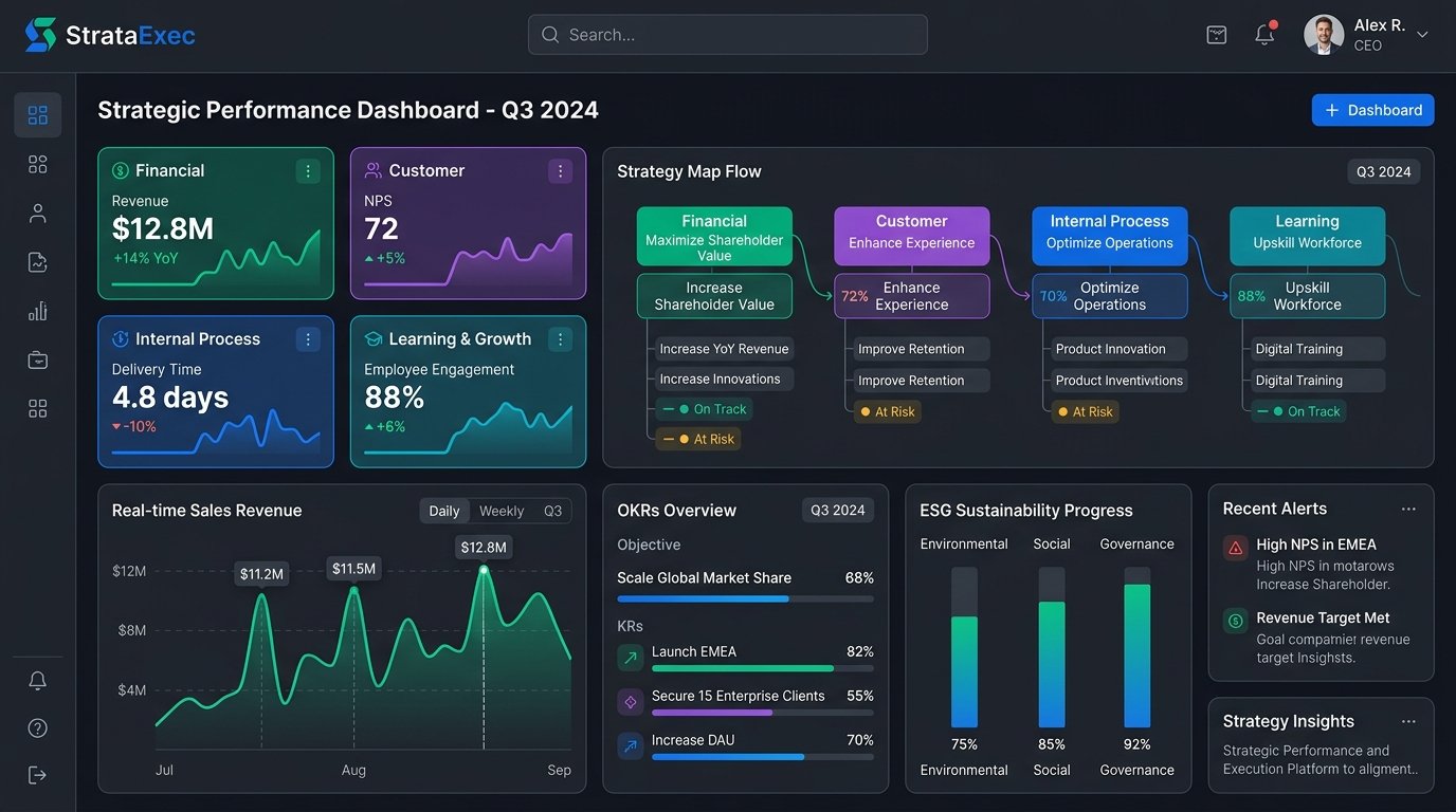 Painel digital do Balanced Scorecard